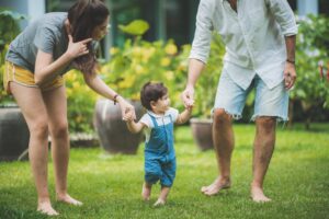 portrait cute little baby children, newborn caucasian infant childhood in happy child care